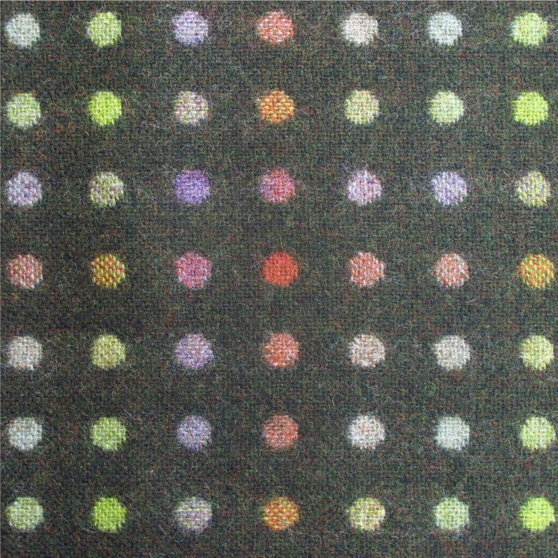 striped  green and multicoloured wool curtain and upholstery fabric - Camden Forest Spot