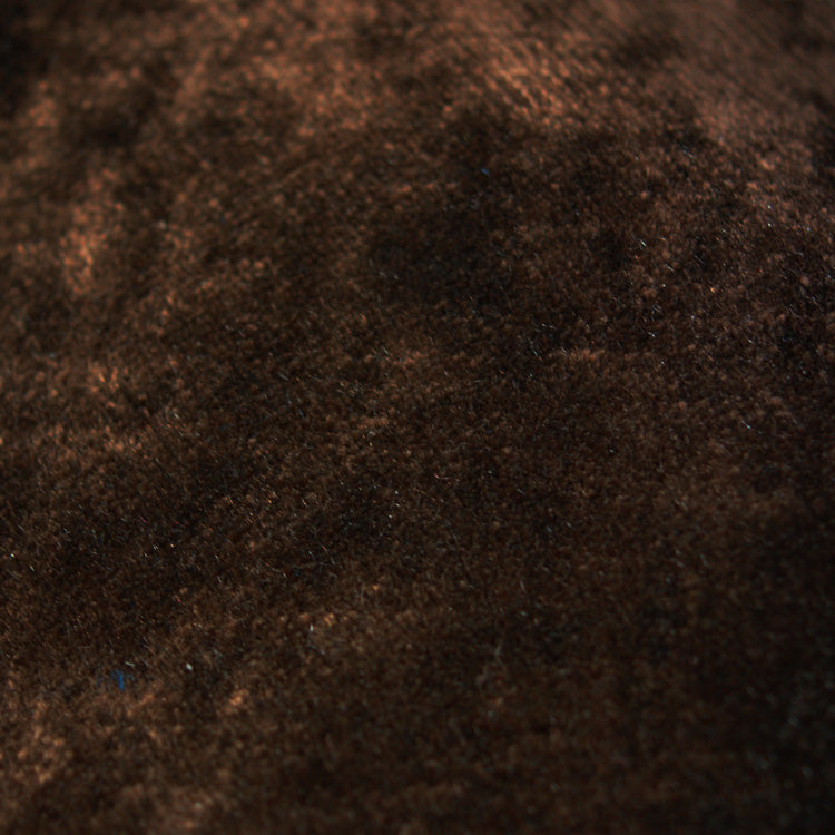 plain  luxurious and hardwearing dark brown velvet curtain and upholstery fabric - Tabley Rich Peat Plain