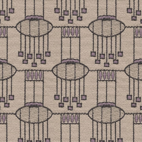 fawn and mauve art deco curtain upholstery fabric