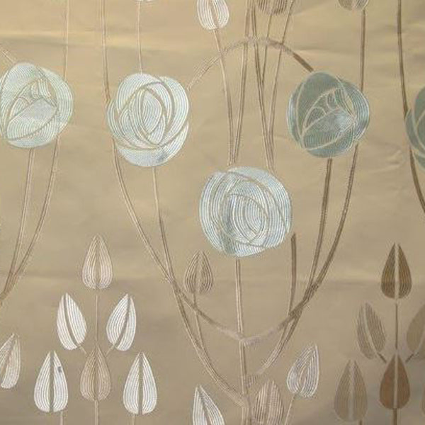 Charles Rennie Mackintosh Fabric.  Blue Designs Clyde fabric
