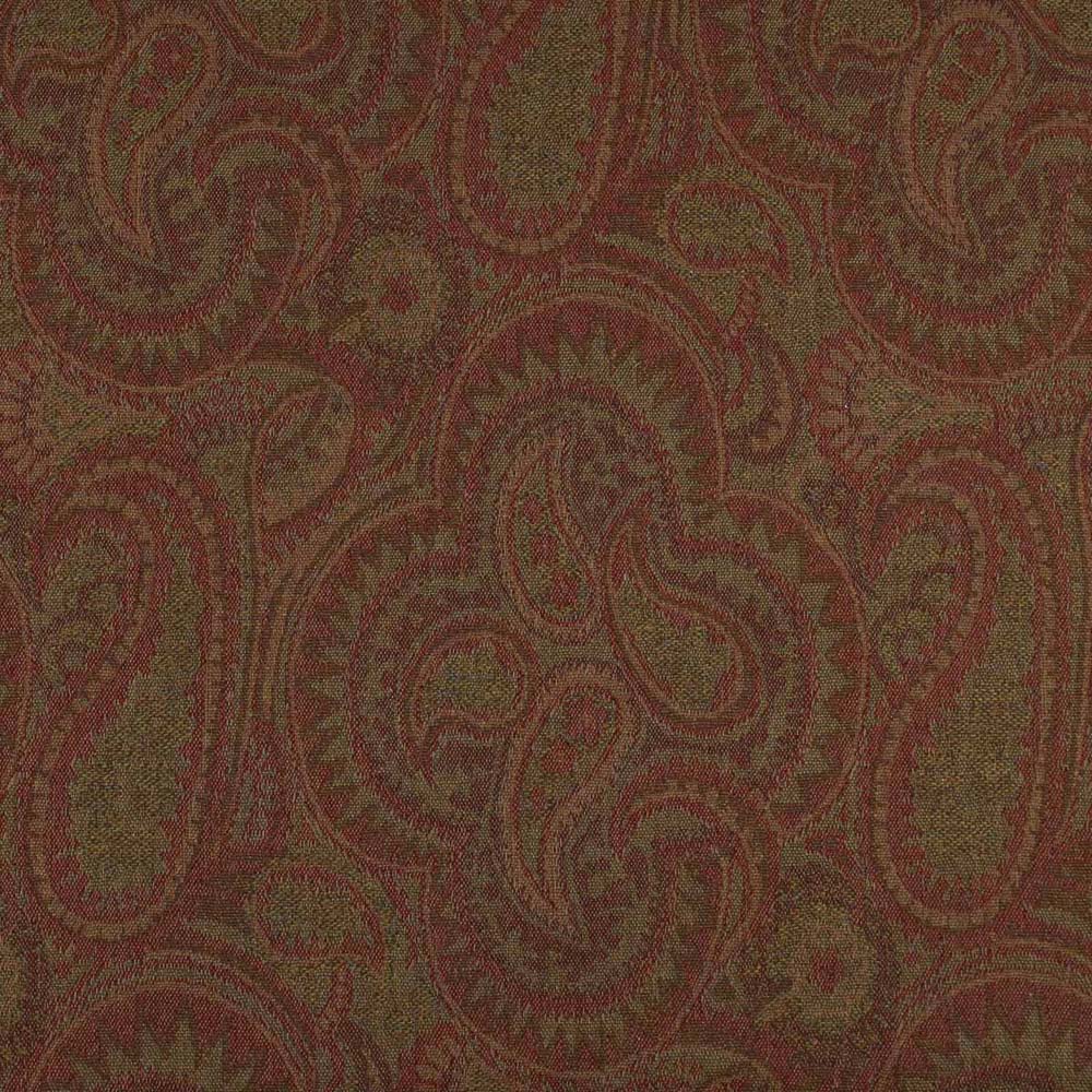patterned  red and brown wool curtain and upholstery fabric - Iona Ruby Wool Swirl