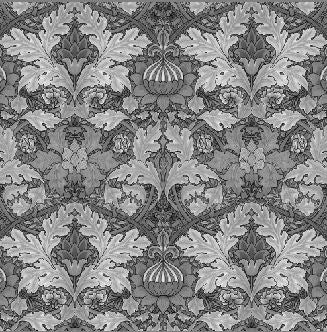 arts and crafts  grey cotton print curtain and upholstery fabric - William Morris Designs Saint James Palace Silver Print