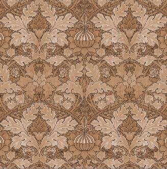 arts and crafts  brown cotton print curtain and upholstery fabric - William Morris Designs Saint James Palace Copper Print