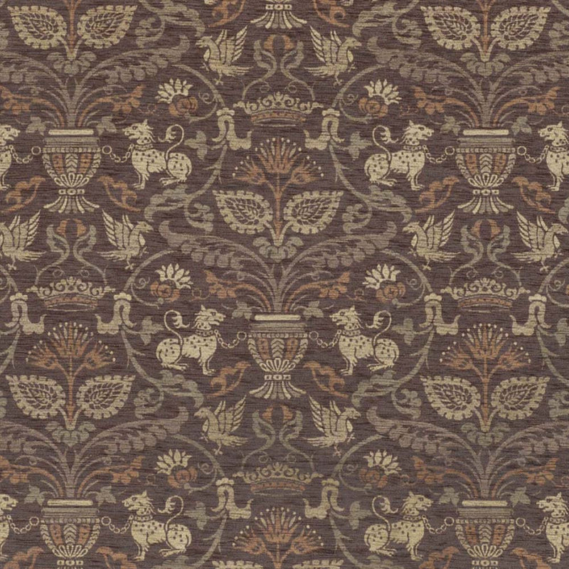 celtic medieval  grey and gold flat-weave upholstery fabric - Guinevere Medieval Tristram