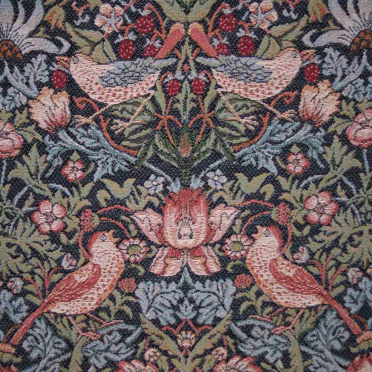 W Morris Tapestry and Chenille Strawberry Thief Charcoal Tapestry Weave