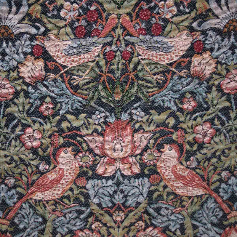 W Morris Tapestry and Chenille Strawberry Thief Charcoal Tapestry Weave