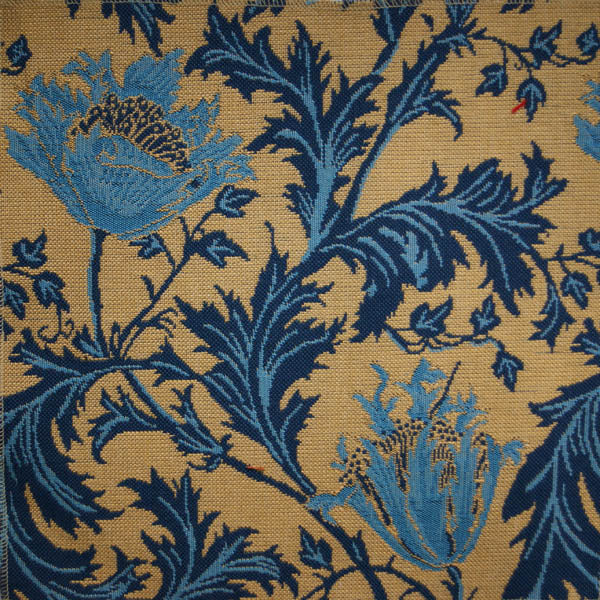 W Morris Tapestry and Chenille Anemone Gold Tapestry Weave - Extra Wide