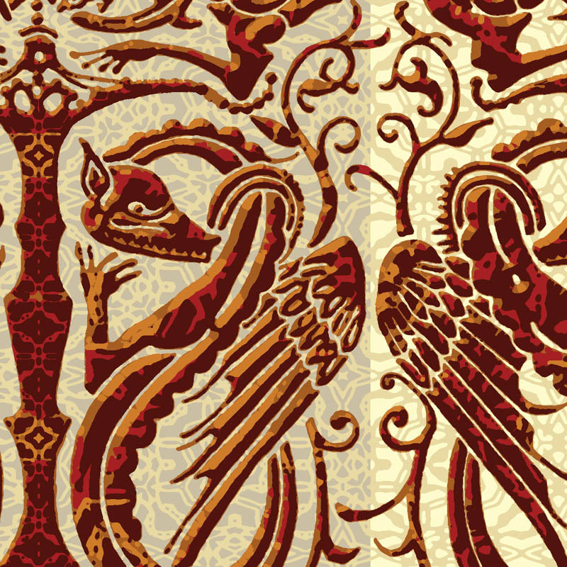 Guinevere Medieval Basilisk (2 tone background) Print (limited sale price stock)