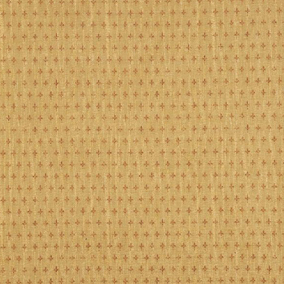 celtic medieval  gold chenille curtain and upholstery fabric - Guinevere Medieval Petit Fleur de Lys