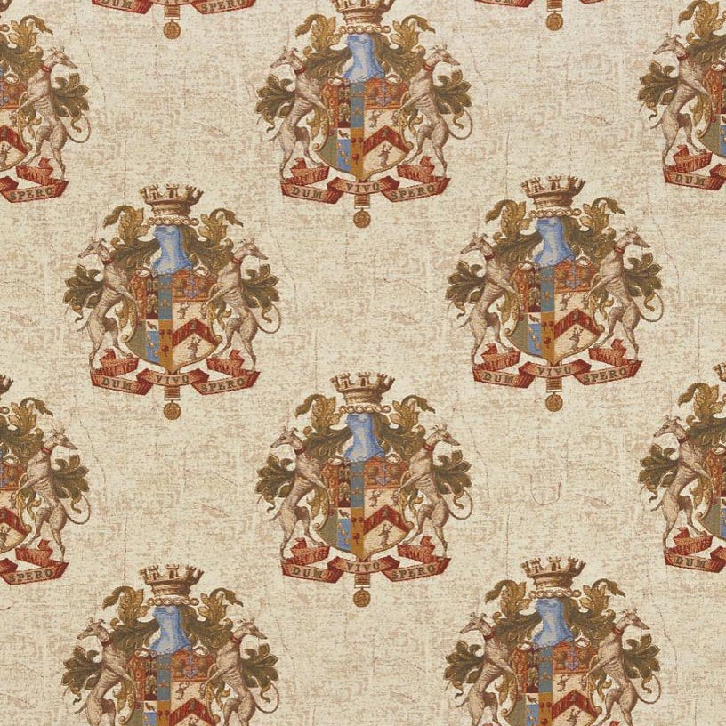 celtic medieval  oatmeal chenille curtain and upholstery fabric - Guinevere Medieval Vivos