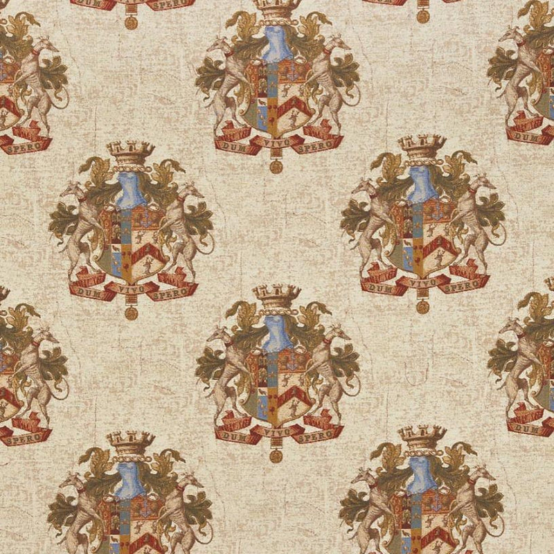 celtic medieval  oatmeal chenille curtain and upholstery fabric - Guinevere Medieval Vivos