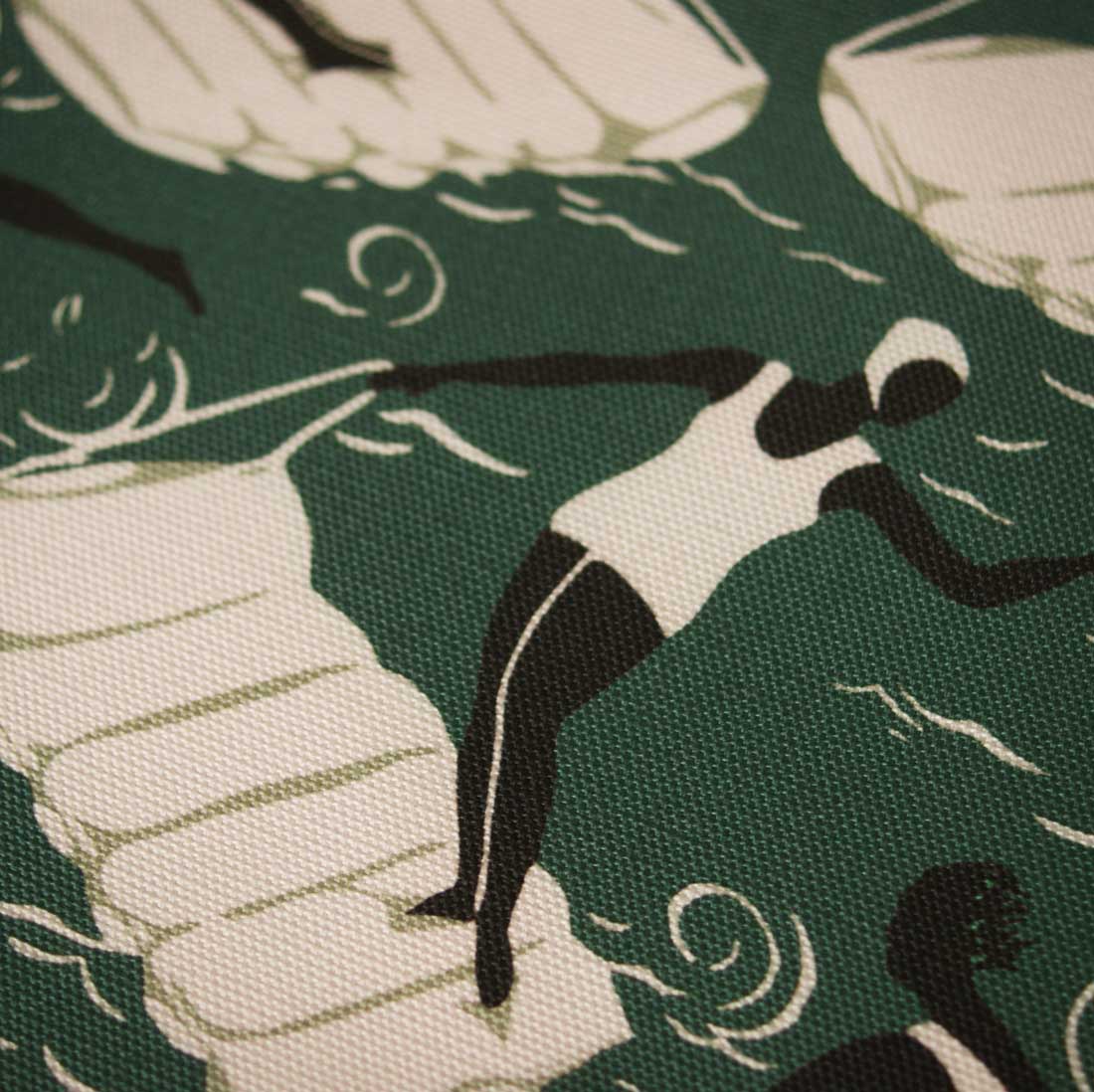 Deco Eclectic Surfing Girls Green