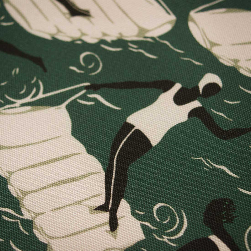 Deco Eclectic Surfing Girls Green