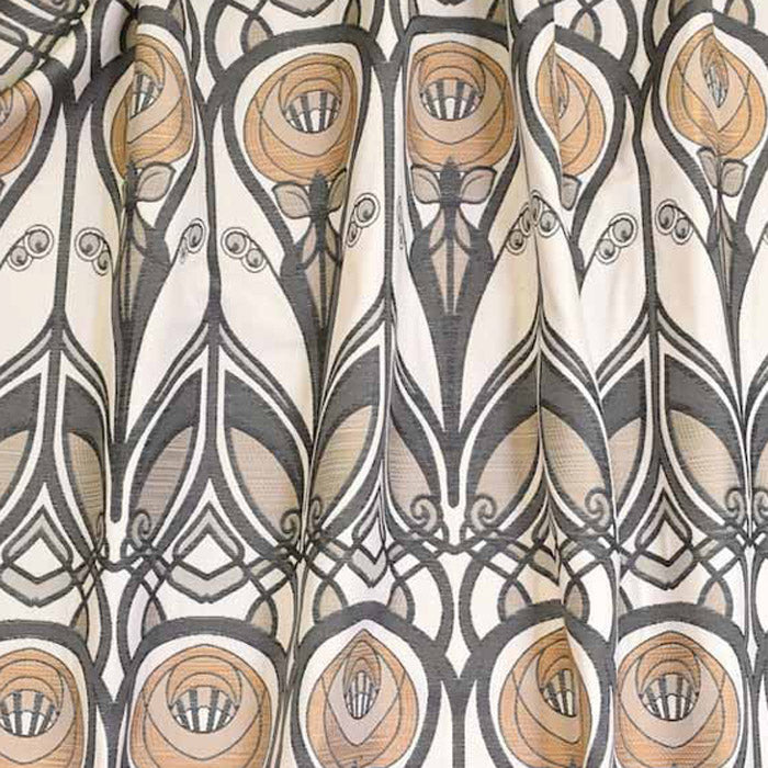 Charles Rennie Mackintosh Jacquard Roses Mustard Grey