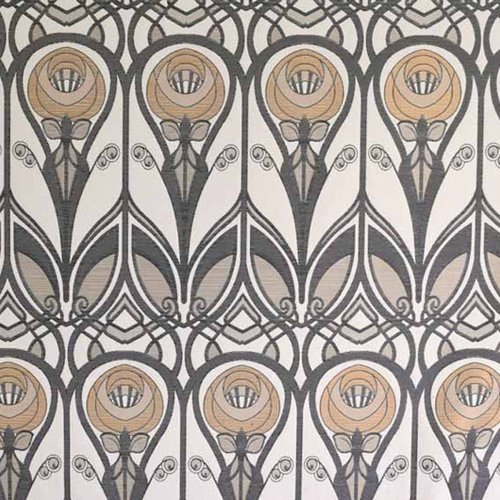 Charles Rennie Mackintosh Jacquard Roses Mustard Grey (limited sale price stock)