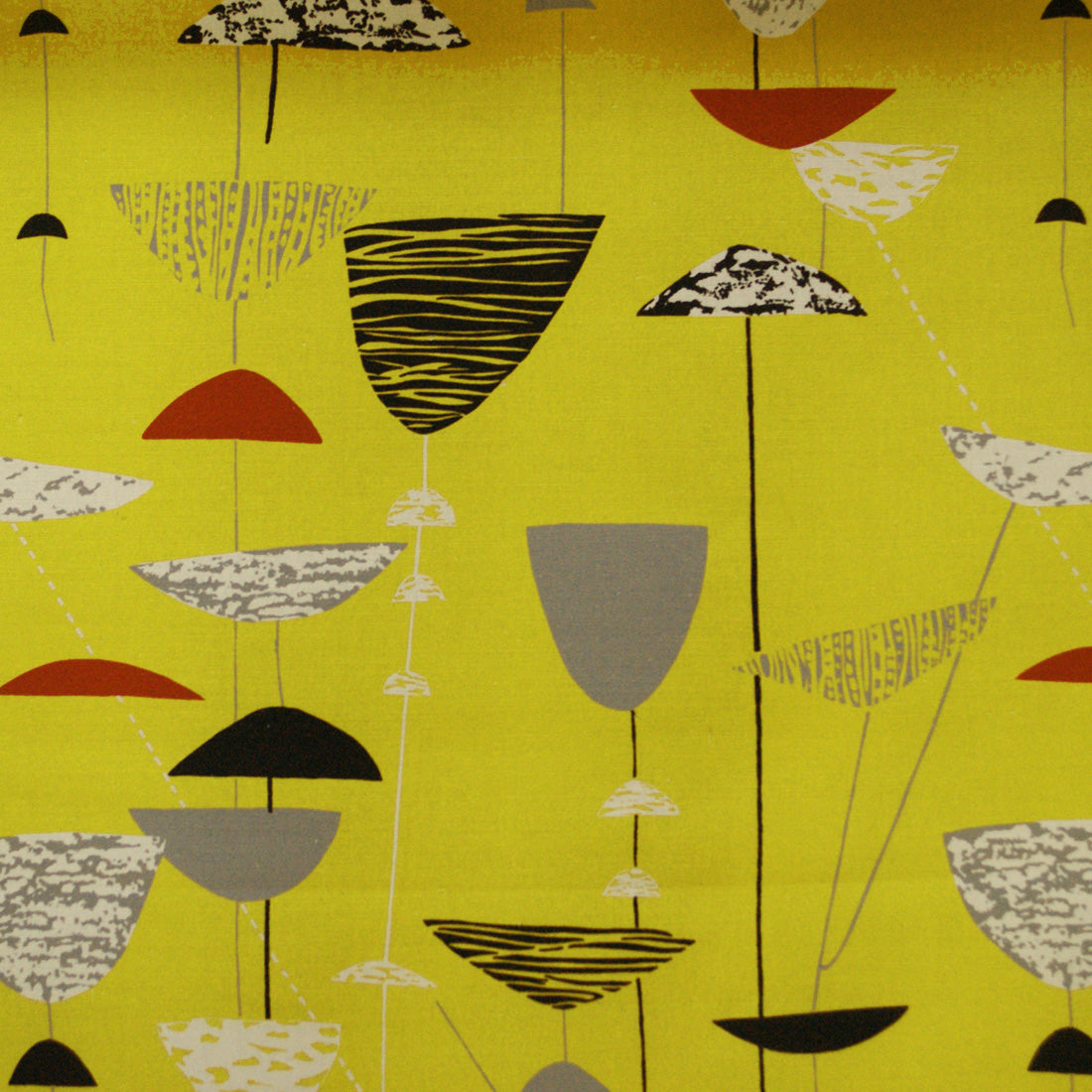 Lucienne Day Calyx Yellow Fabric Textile