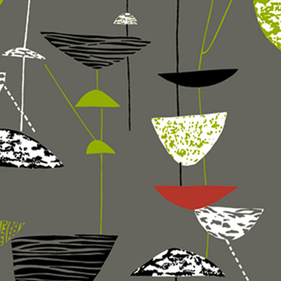 Lucienne Day Calyx Brown Fabric Textile