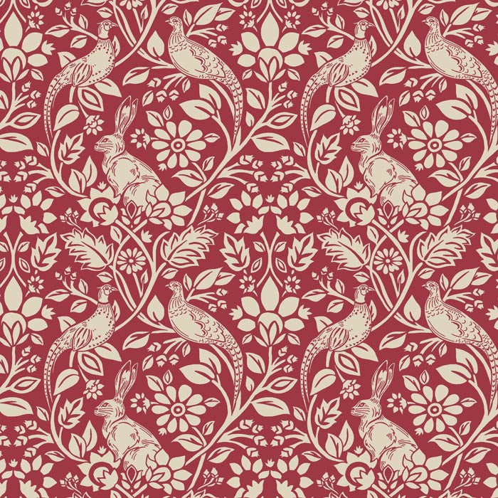 red   fabric - William Morris Designs Merton Abbey Madder Print