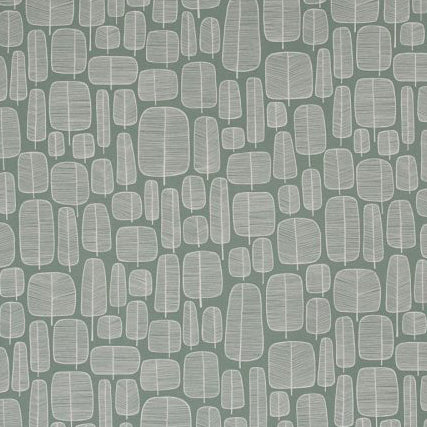 Mid Century Prints (Upholstery Grade) Little Trees English Grey