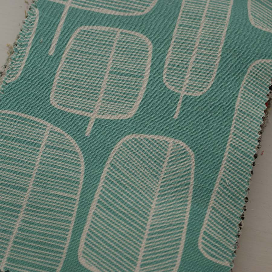 Mid Century Prints (Upholstery Grade) Little Trees Aquamarine