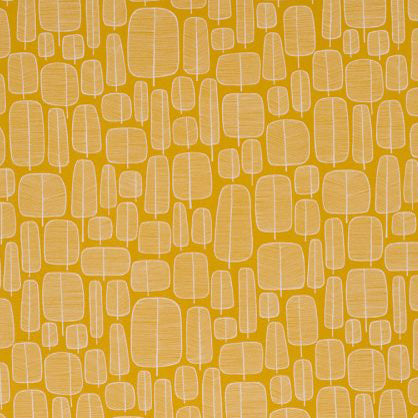 Mid Century Prints (Upholstery Grade) Little Trees Yellow