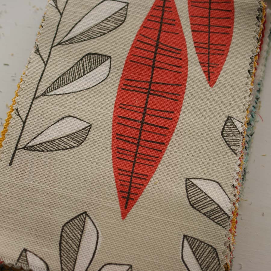 Mid Century Prints (Upholstery Grade) Garden City Putty Rouge