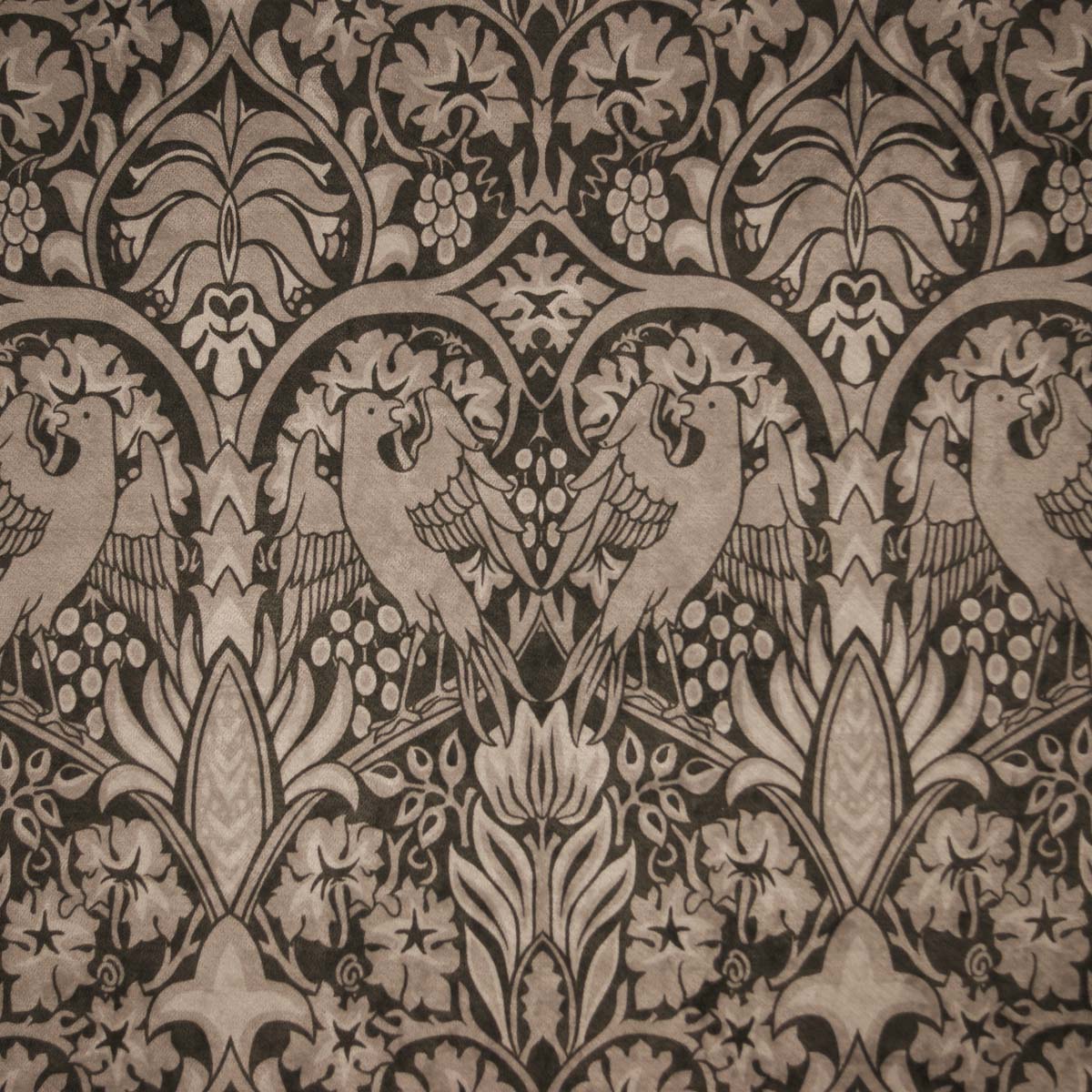William Morris Bird and Leaf Silver Velvet fabric