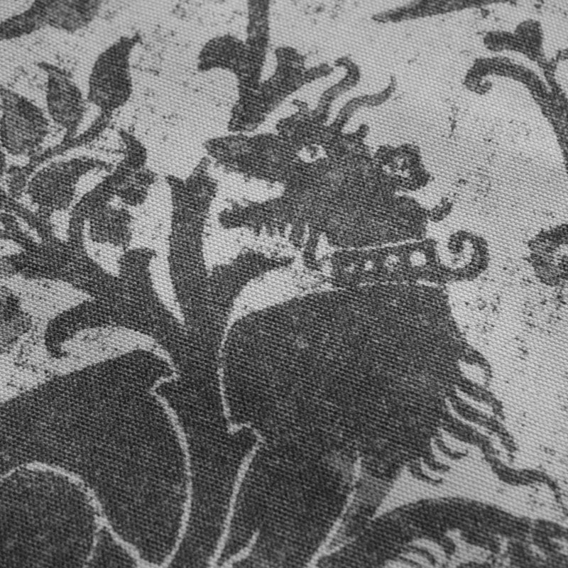 Guinevere Medieval Heraldic Beasts Limestone Cotton Linen Print