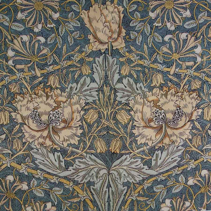 William Morris Designs Honeysuckle Gold and Blue Print (limited sale price stock)