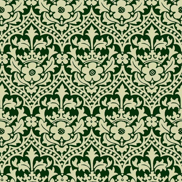 green and oatmeal cotton print  fabric - Augustus Pugin Houses of Parliament Window Blind Print Cream on Green