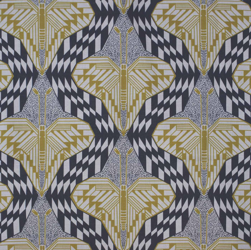 gold and black art deco curtain upholstery fabric