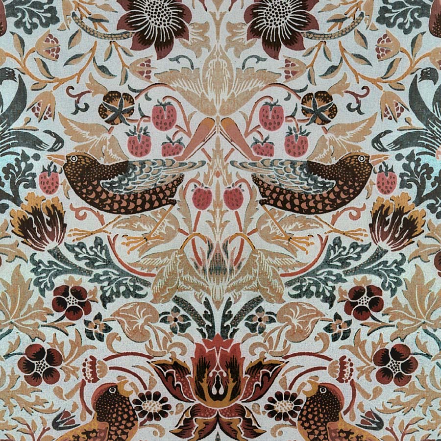William Morris Designs Strawberry Thief Print Inverse
