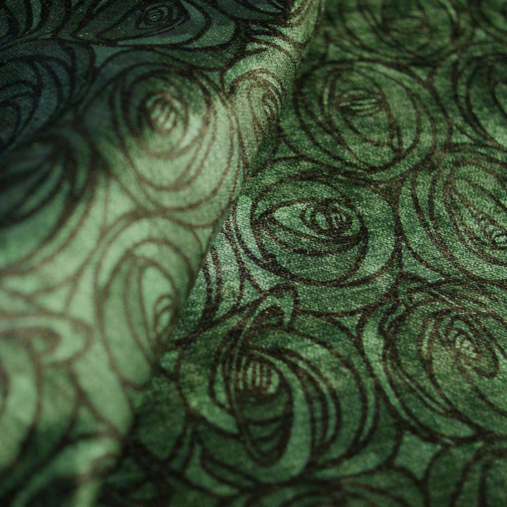Charles Rennie Mackintosh Rennie Roses Emerald Velvet (limited sale price stock)