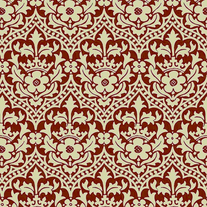 red and cream cotton print  fabric - Augustus Pugin Houses of Parliament Window Blind Print Cream on Red