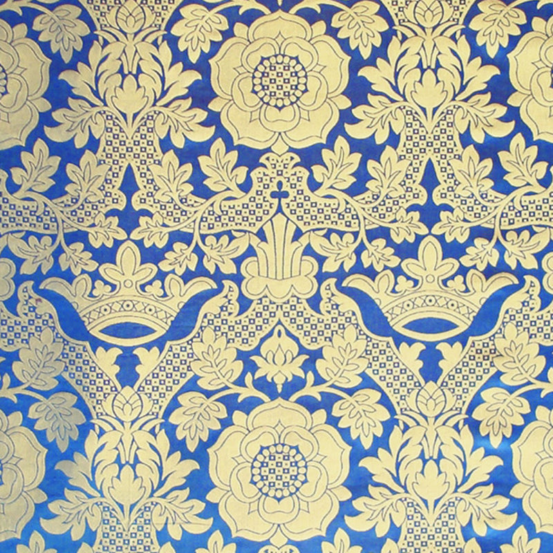 Hampton Court Rose Brocade Blue and Gold