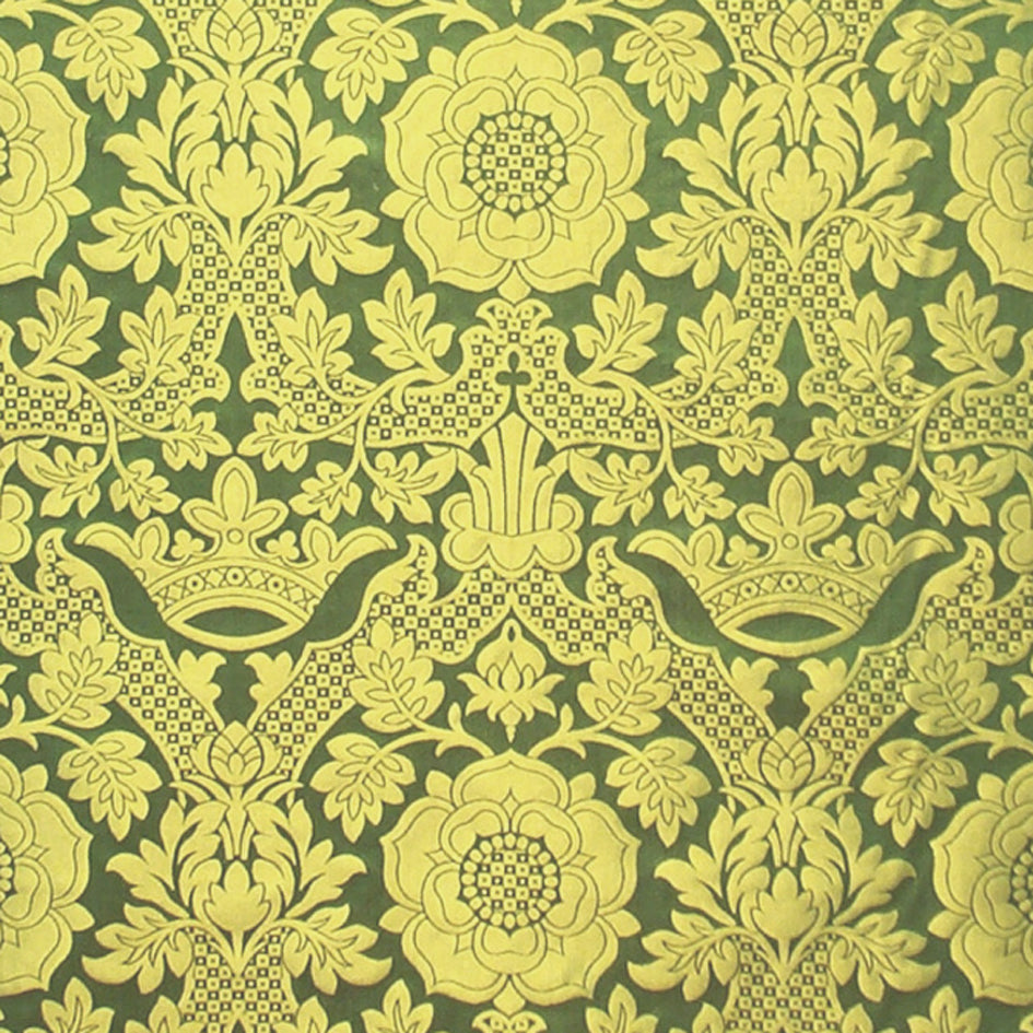 Hampton Court Rose Brocade Green and Gold