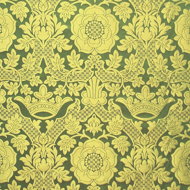 Hampton Court Rose Brocade Green and Gold
