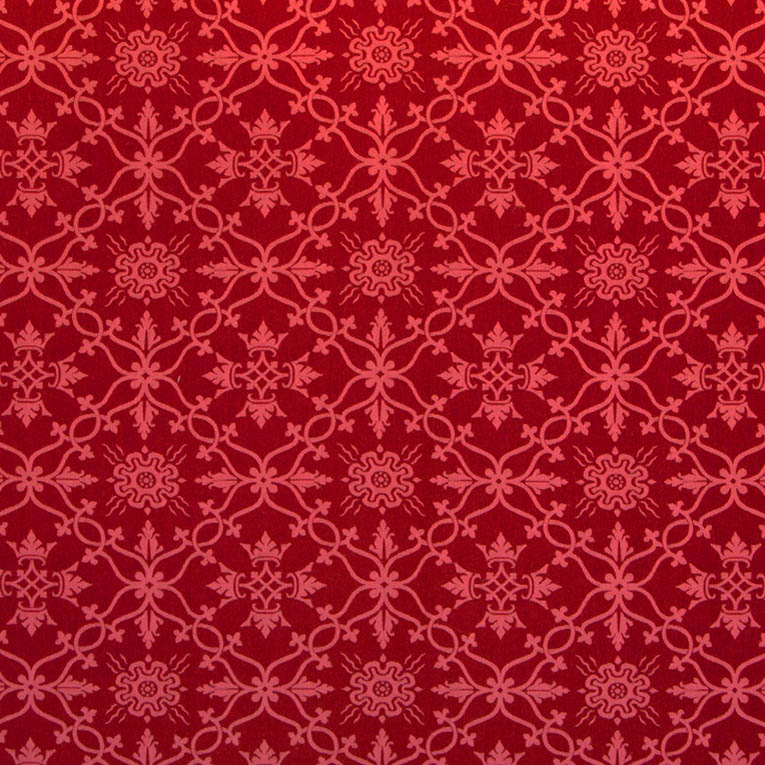 Augustus Pugin Crown Brocade Red fabric from Loome Fabrics
