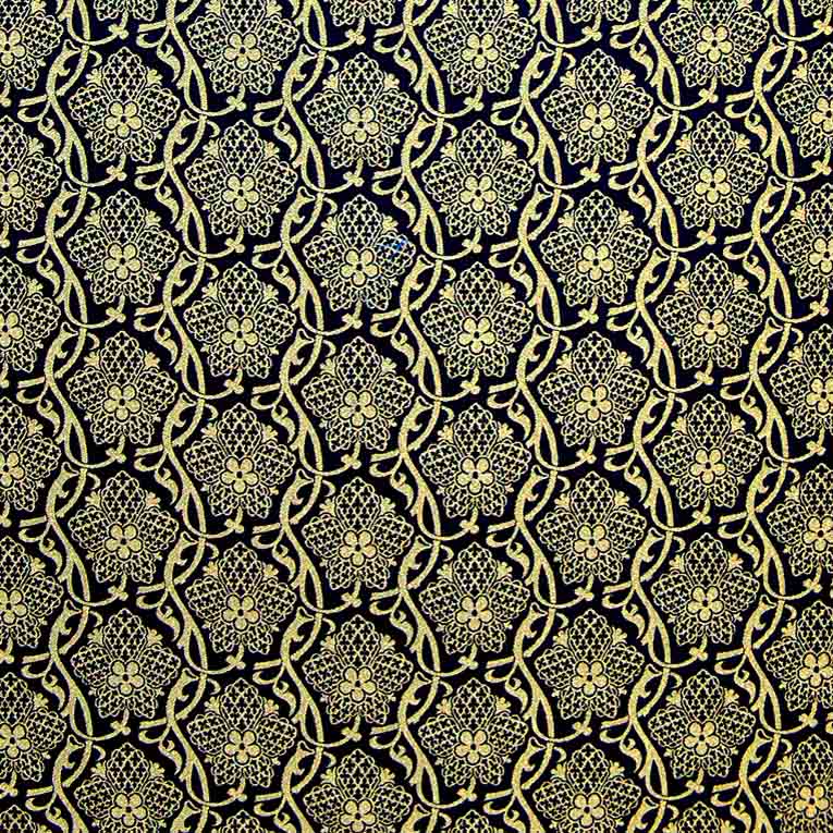 Augustus Pugin St Hubert Brocatelle Black Gold fabric from Loome Fabrics