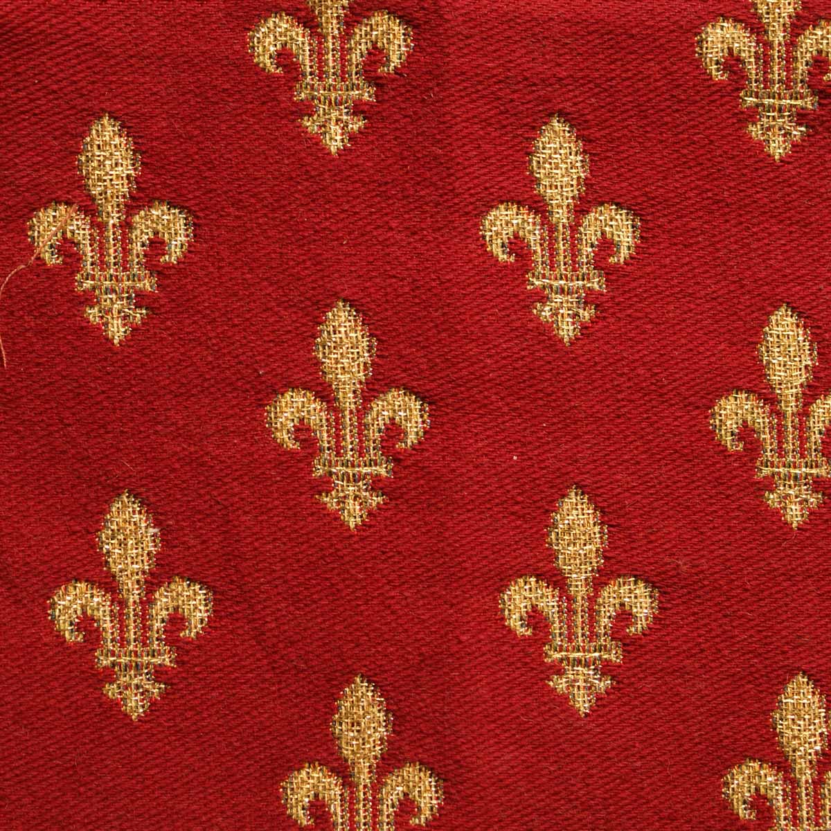 celtic medieval  red tapestry curtain and upholstery fabric - Guinevere Medieval Fleur de Lys Rouge