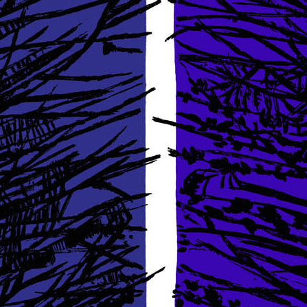 Lucienne Day Larch  Purple Blue