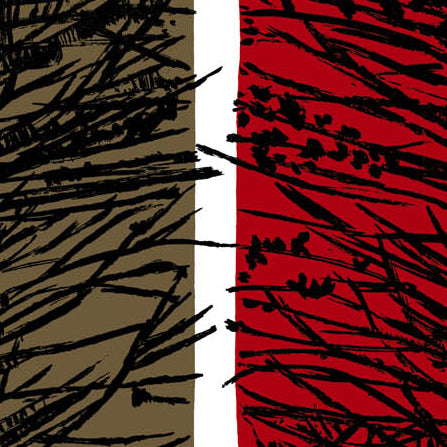 Lucienne Day Larch  Red Olive