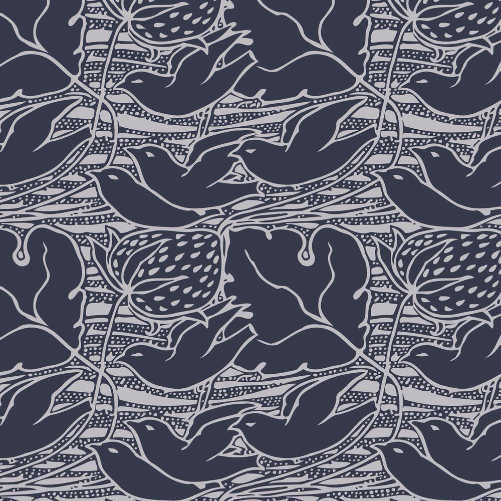 Charles Voysey Strawberry Fields Blue Print