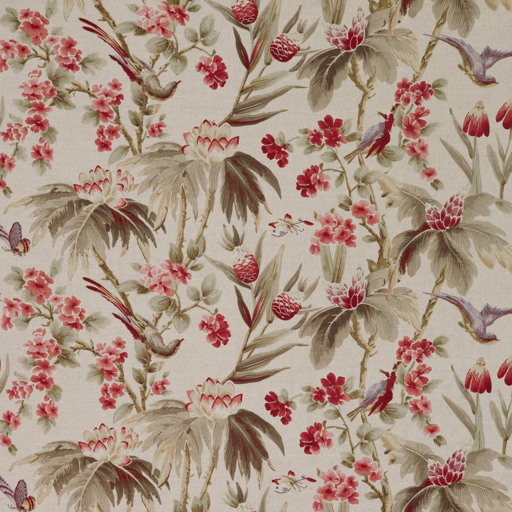 Victorian Curtain Upholstery Fabric with Birds