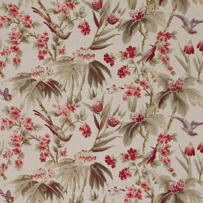 Victorian Curtain Upholstery Fabric with Birds