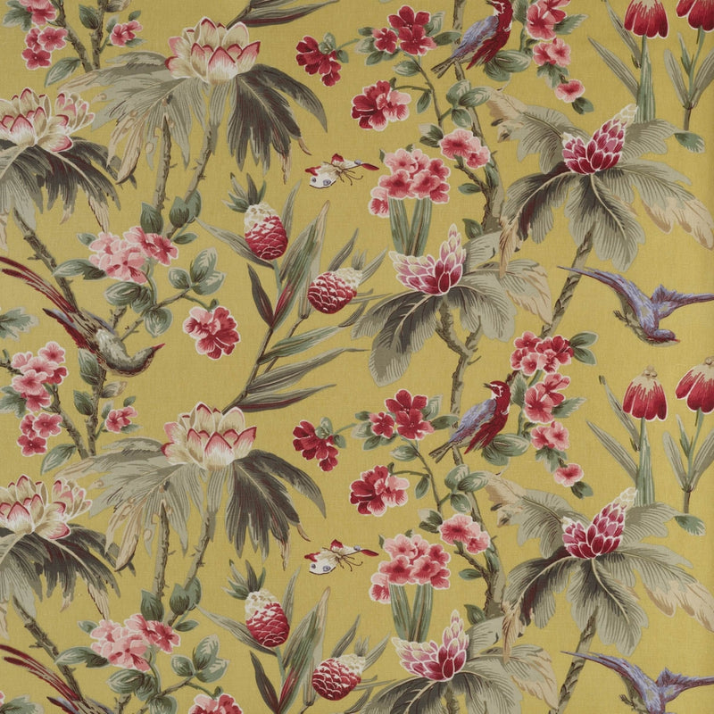 Victorian Curtain Upholstery Fabric with Birds