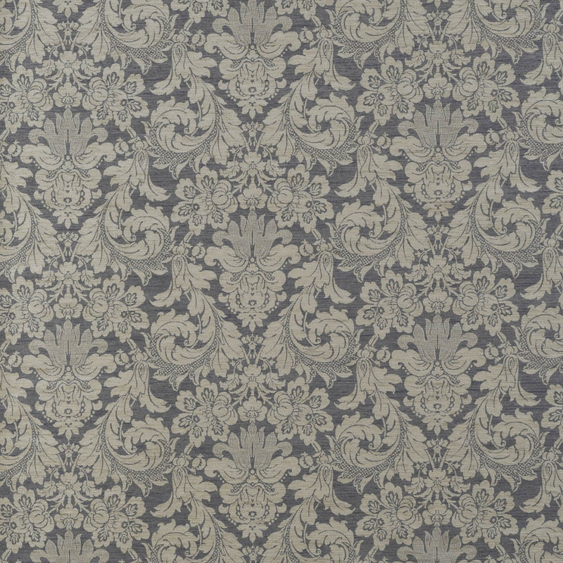patterned  blue chenille upholstery fabric - Berkeley Atlantic Traditional Pattern
