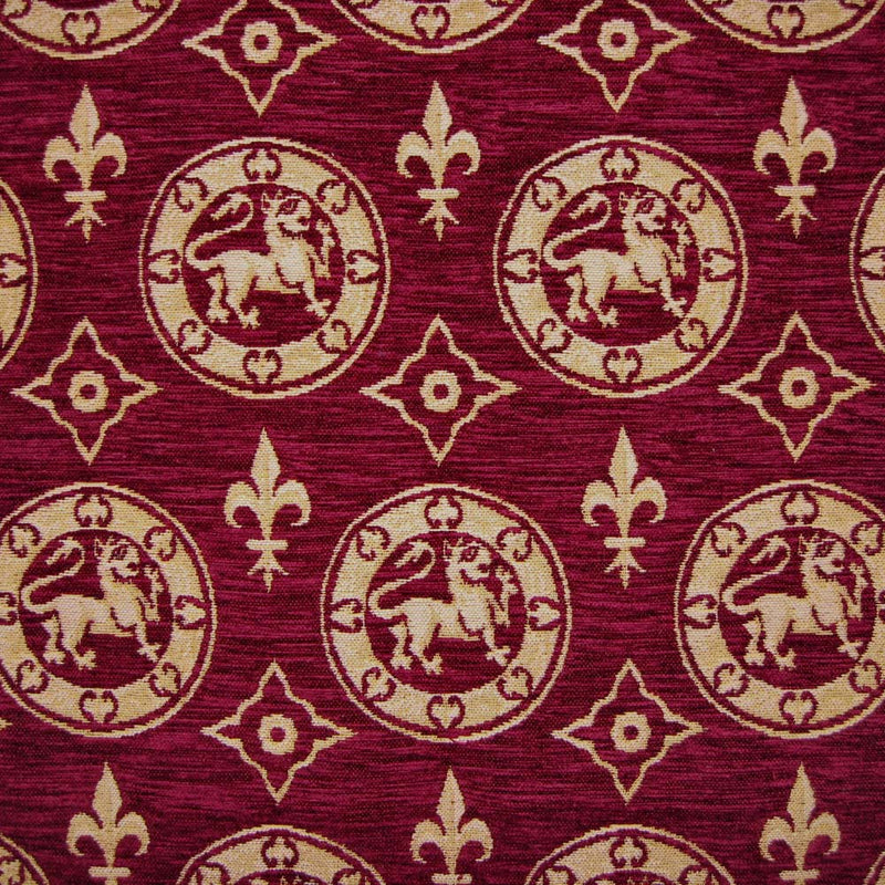 Guinevere Medieval Medallion Lions Heavy Chenille Weave (limited sale price stock)