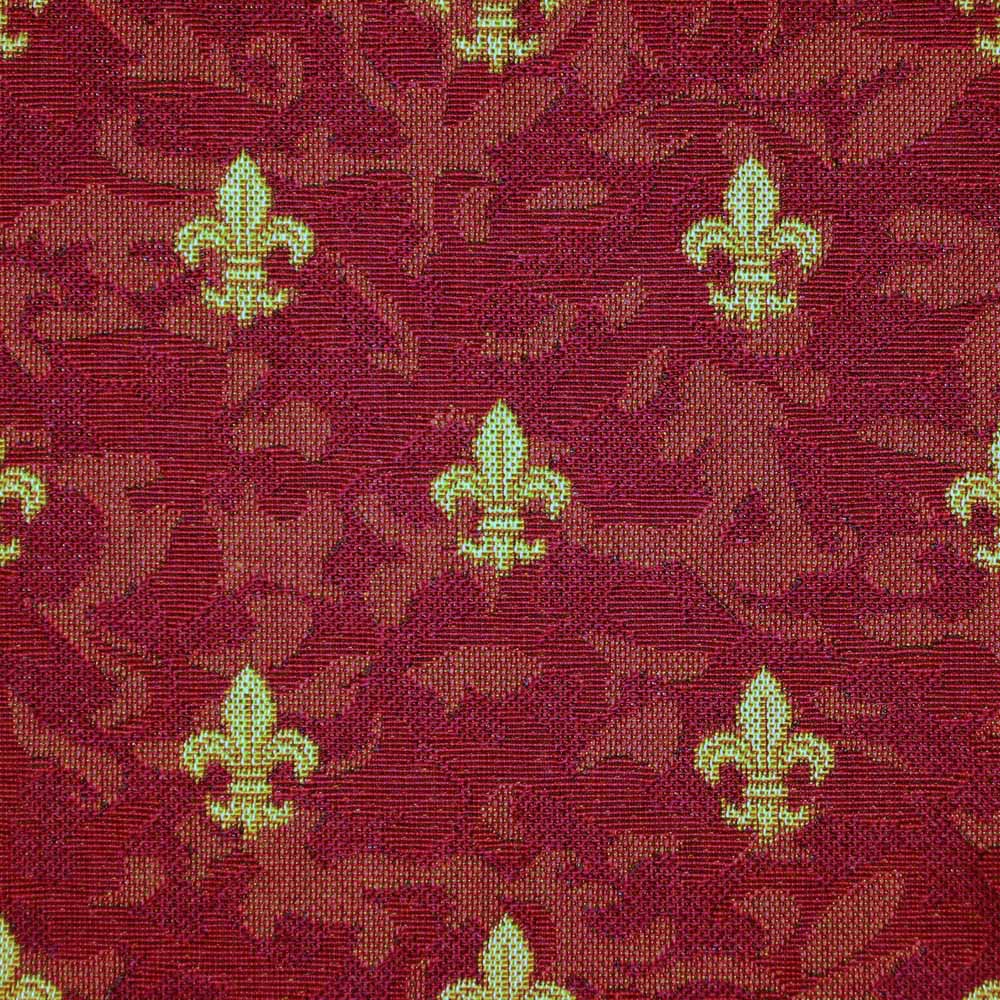 Medieval Heavy Chenille Fleur de Lys Curtain and Upholstery Fabric