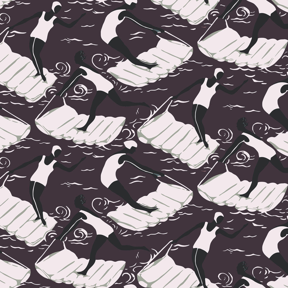 aubergine art deco curtain upholstery fabric